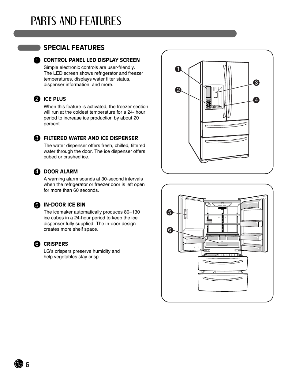 6special features | LG LMX25981** User Manual | Page 6 / 132