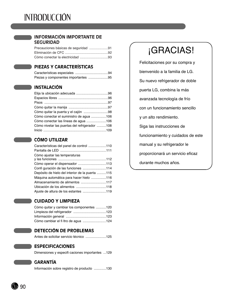 Gracias | LG LMX25981** User Manual | Page 90 / 132