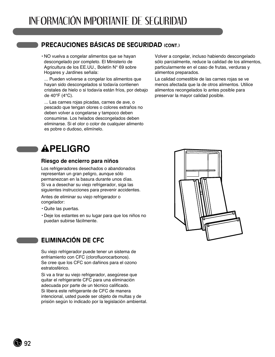 Wpeligro | LG LMX25981** User Manual | Page 92 / 132