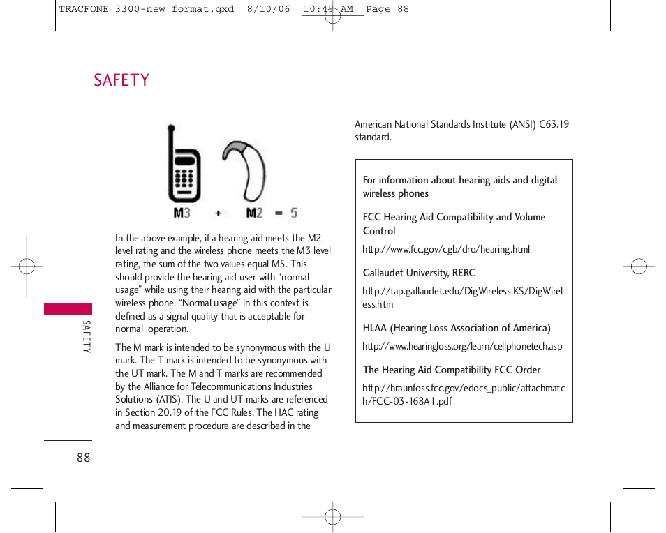 Safety | LG 3280 User Manual | Page 88 / 94