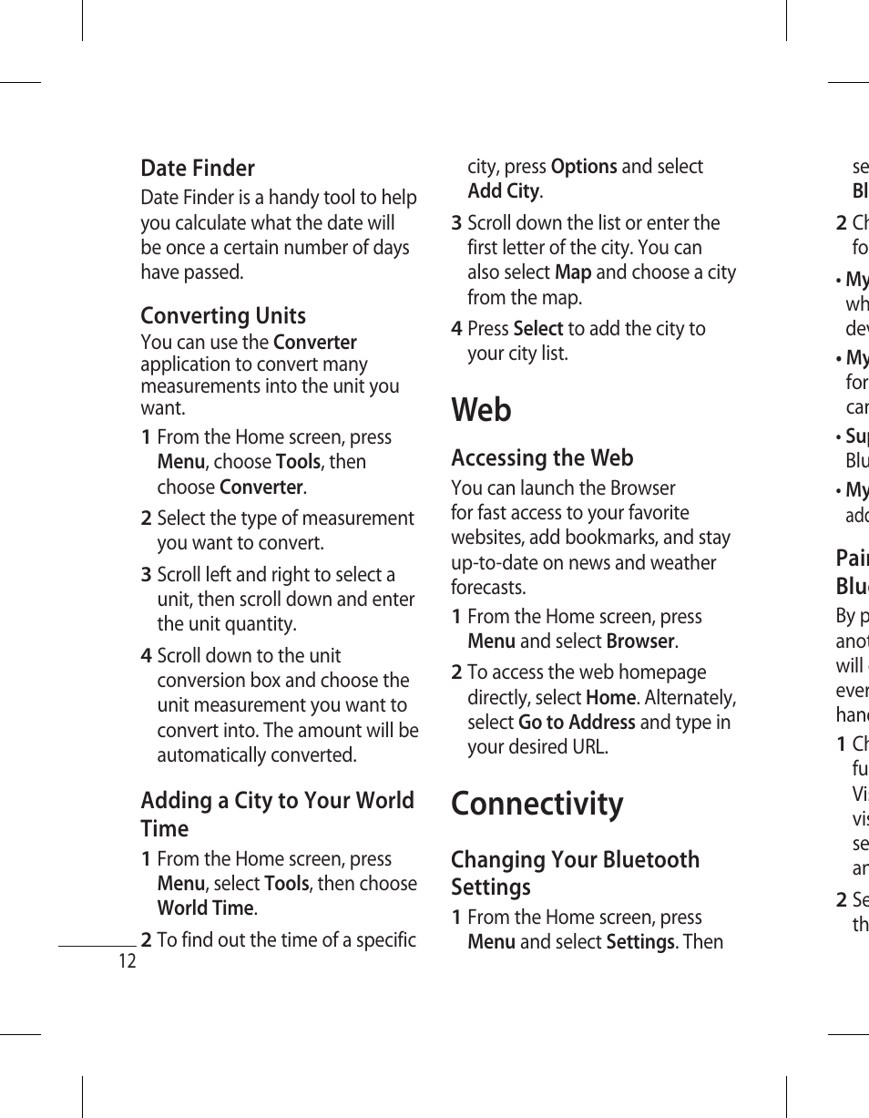 Connectivity | LG 500G User Manual | Page 14 / 98