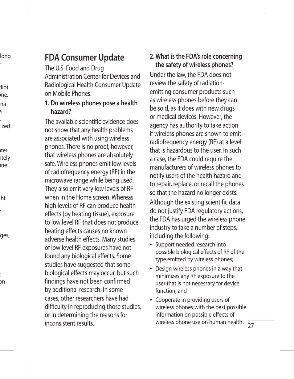 Fda consumer update | LG 500G User Manual | Page 29 / 98