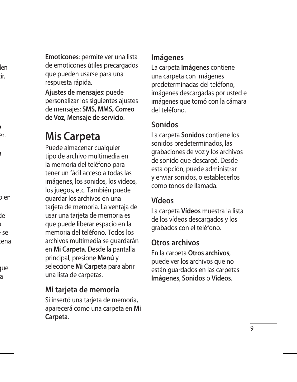 Mis carpeta | LG 500G User Manual | Page 49 / 98