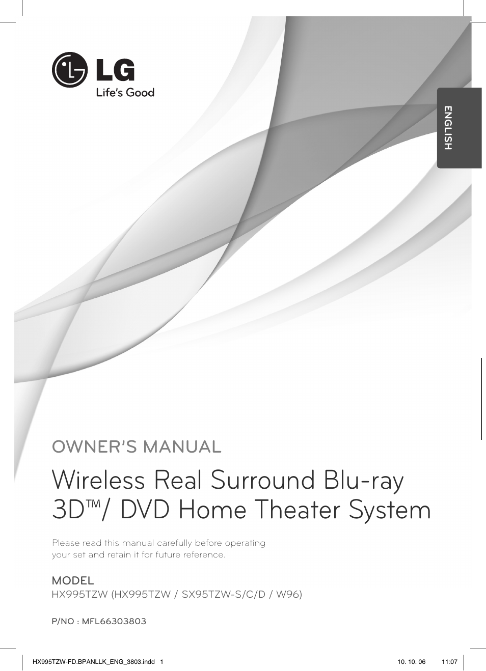 LG HX995TZW User Manual | 98 pages