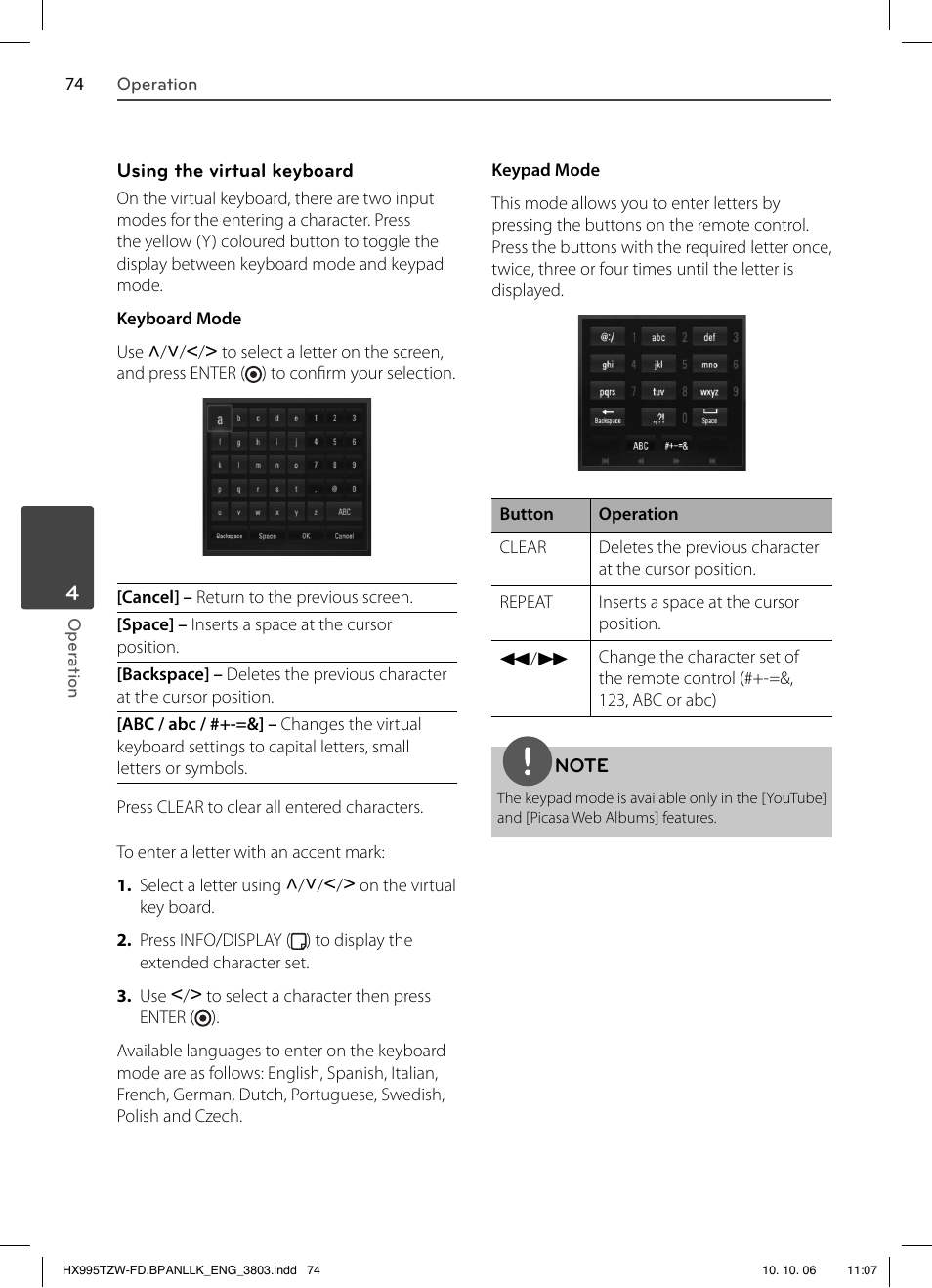 LG HX995TZW User Manual | Page 74 / 98