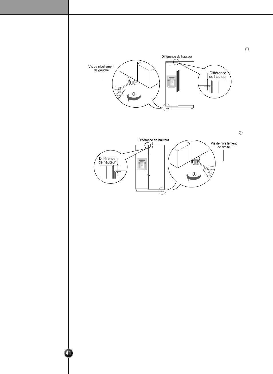 Ajustement de la taille, Installation | LG LSC 27950SB User Manual | Page 41 / 92