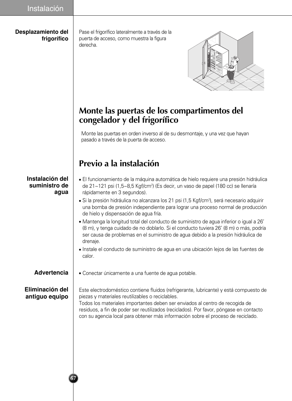 Instalación | LG LSC 27950SB User Manual | Page 67 / 92