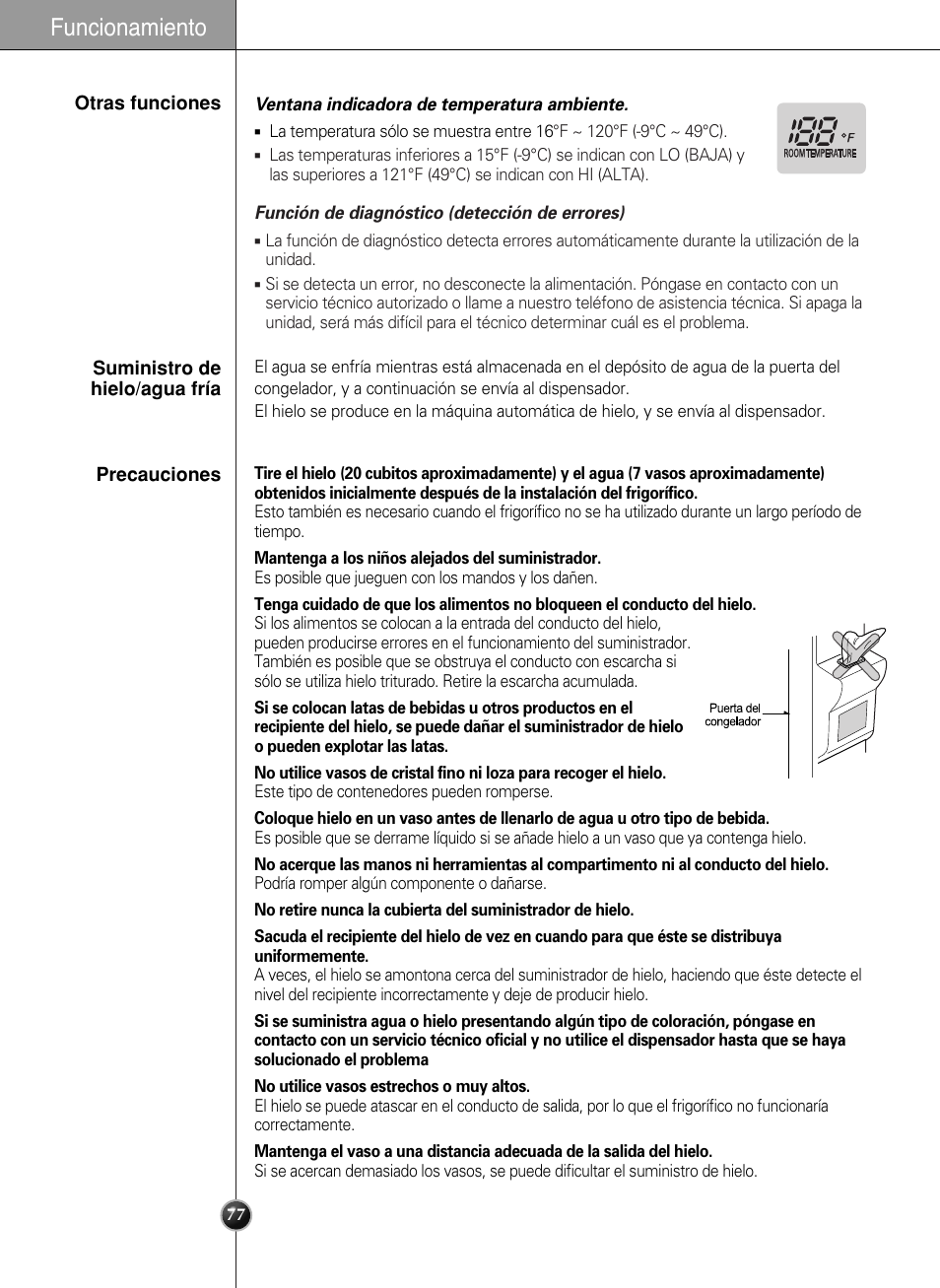 Funcionamiento | LG LSC 27950SB User Manual | Page 77 / 92