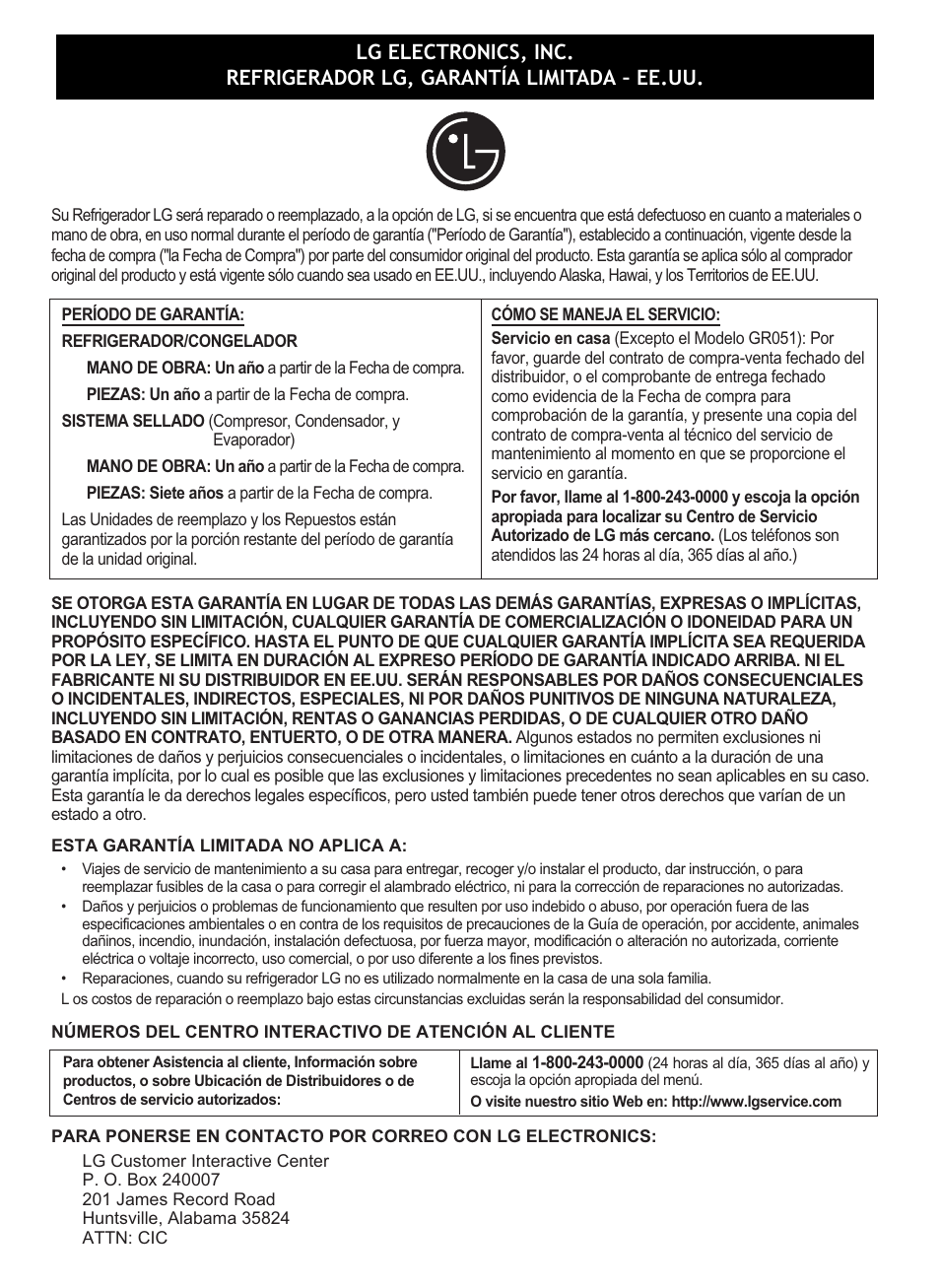 LG LSC 27950SB User Manual | Page 91 / 92