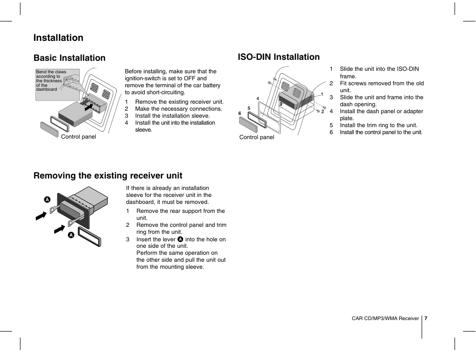 Installation, Basic installation | LG MFL63287304 User Manual | Page 7 / 16