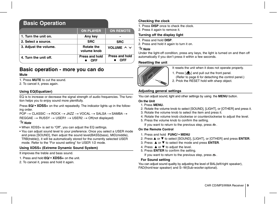 Basic operation, Basic operation - more you can do | LG MFL63287304 User Manual | Page 9 / 16