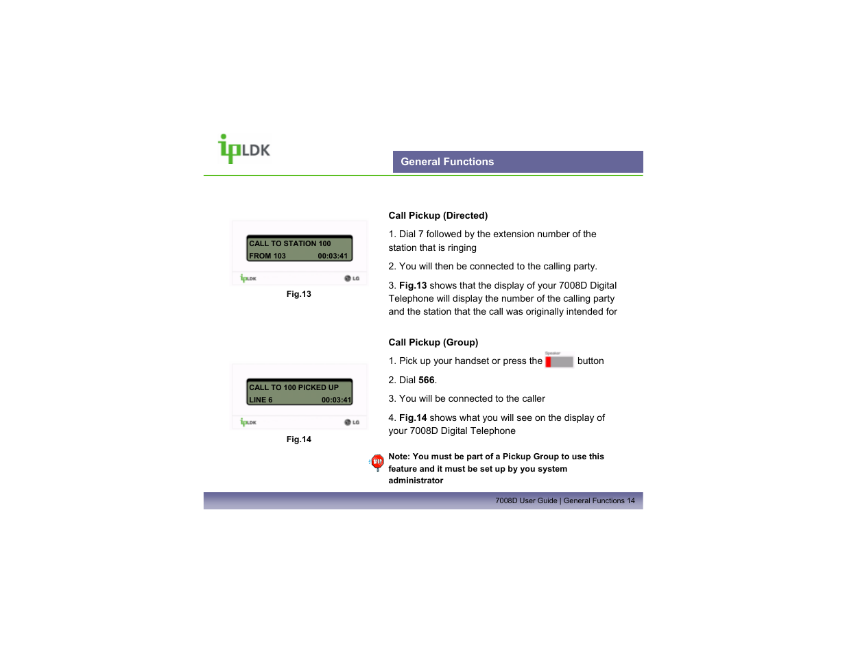 General functions | LG LDP7008D User Manual | Page 15 / 62