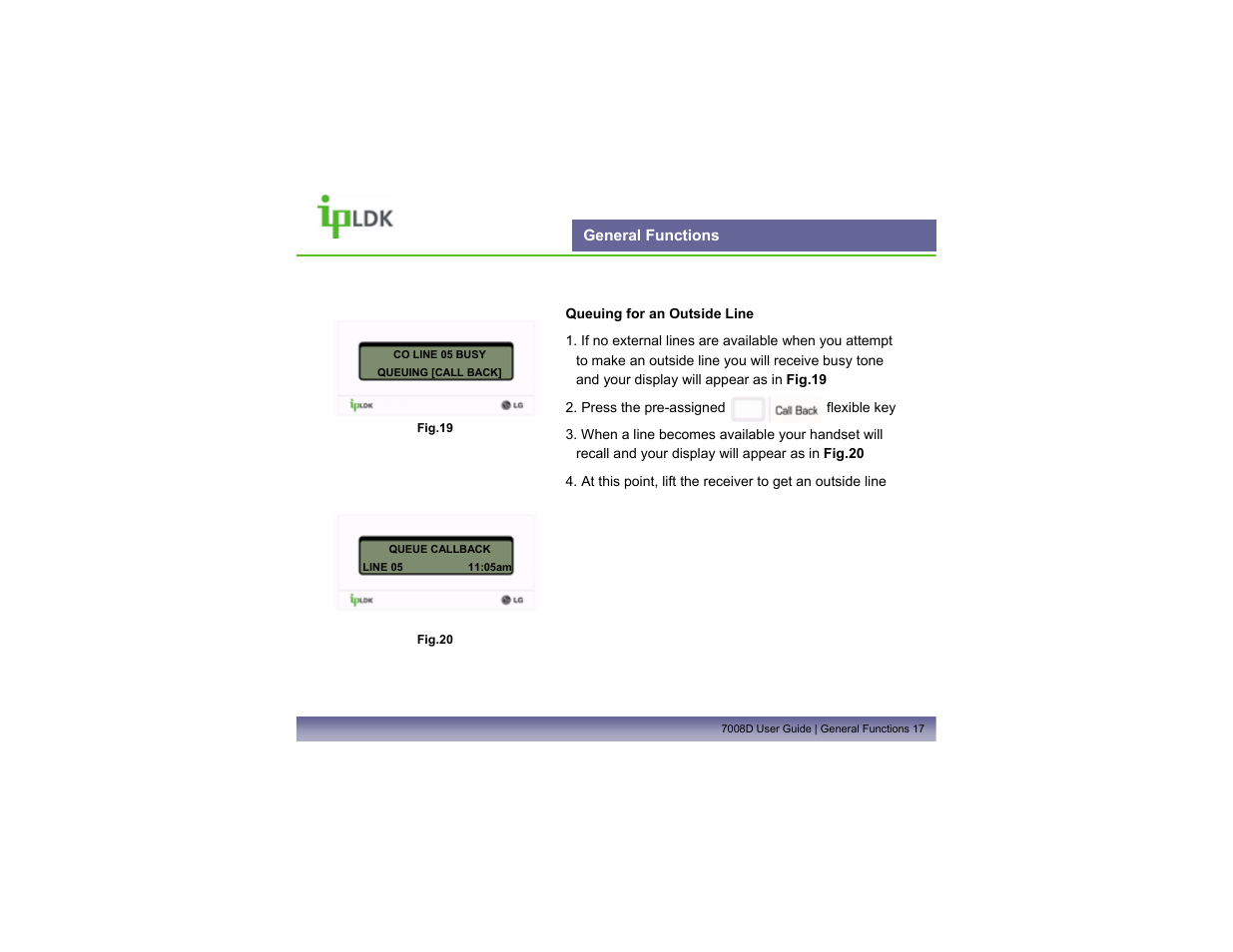 General functions | LG LDP7008D User Manual | Page 18 / 62