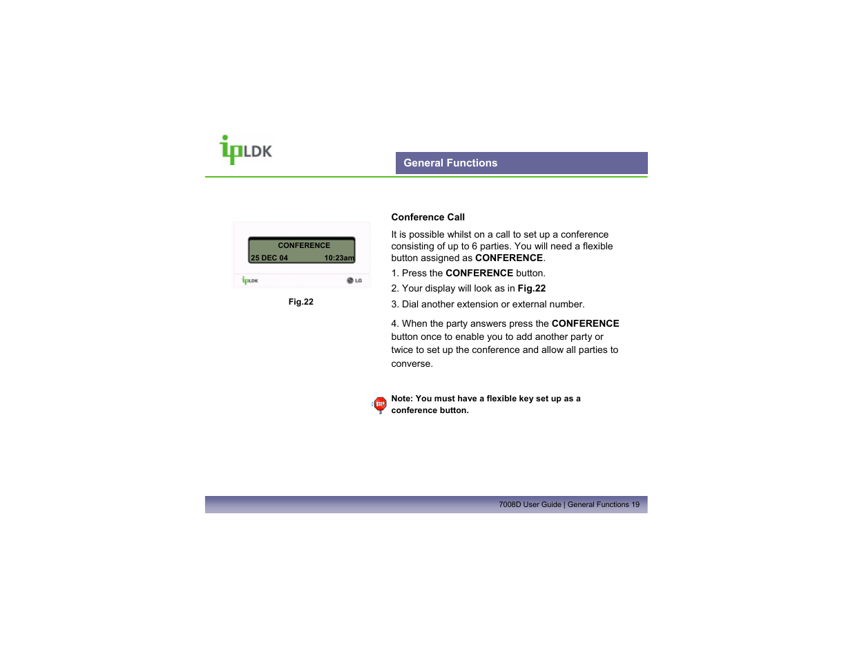 General functions | LG LDP7008D User Manual | Page 20 / 62