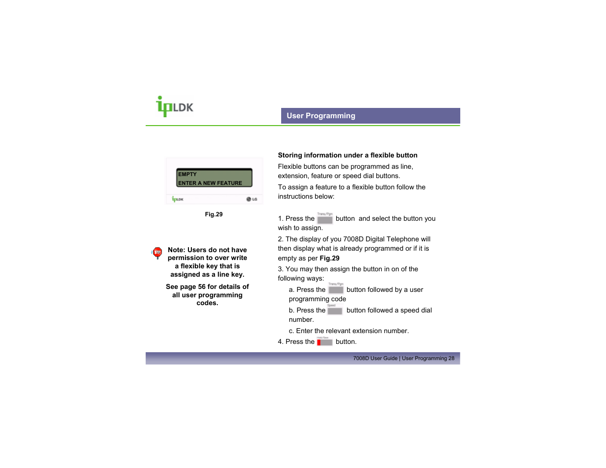 User programming | LG LDP7008D User Manual | Page 29 / 62