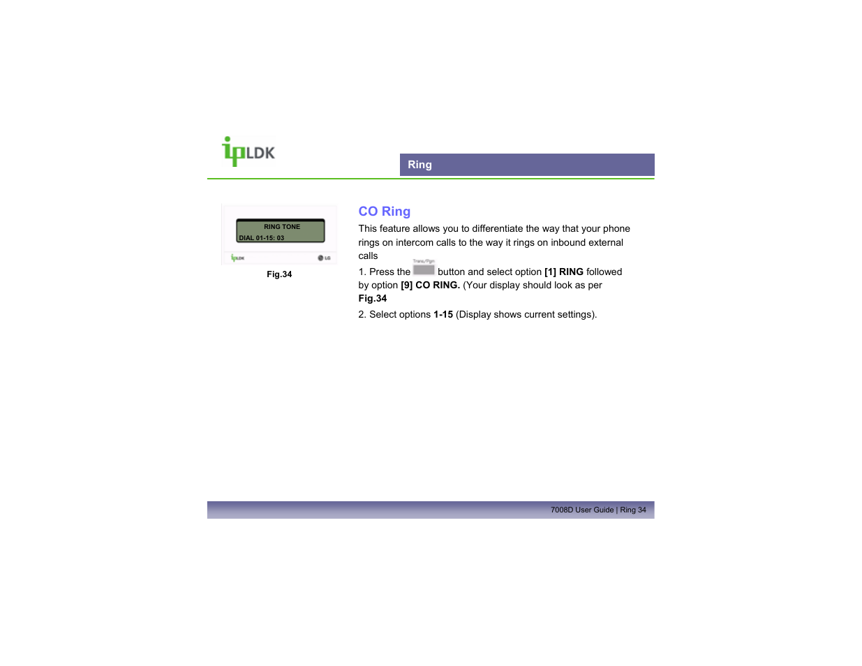 Ring, Co ring | LG LDP7008D User Manual | Page 35 / 62