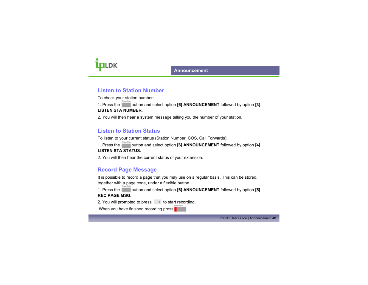 Announcement | LG LDP7008D User Manual | Page 49 / 62