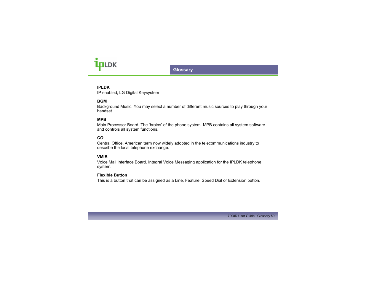 Glossary | LG LDP7008D User Manual | Page 60 / 62
