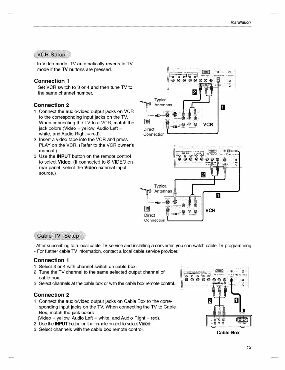 Connection 1, Connection 2 | LG 200LC1R User Manual | Page 13 / 36