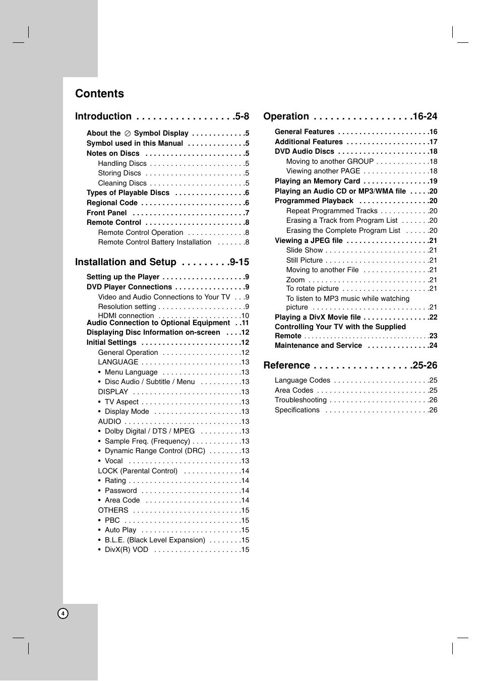 LG DN191H User Manual | Page 4 / 27