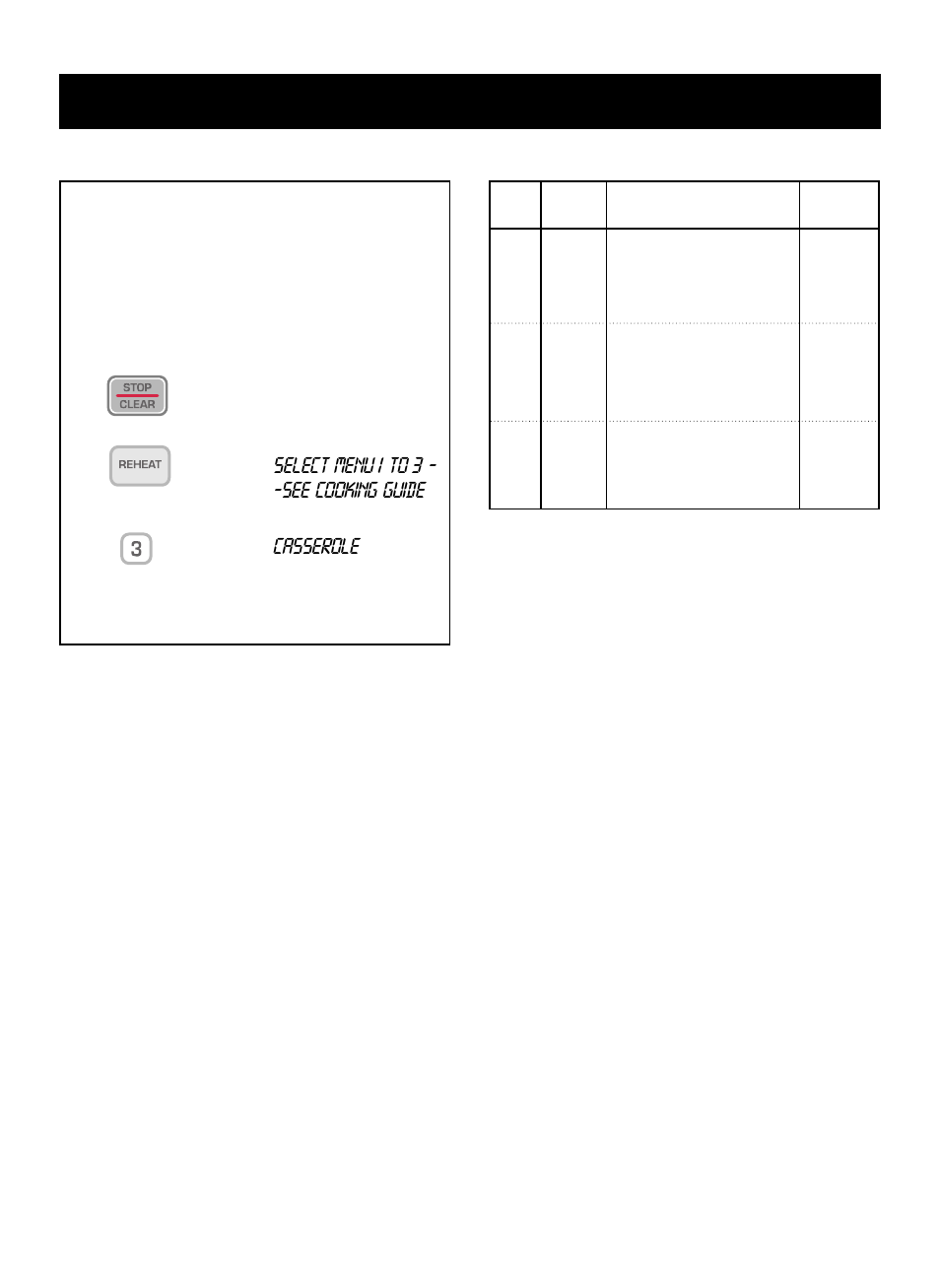 Using your microwave oven, Reheat, Reheat table | Touch: display shows | LG LCRM1240SW User Manual | Page 13 / 31