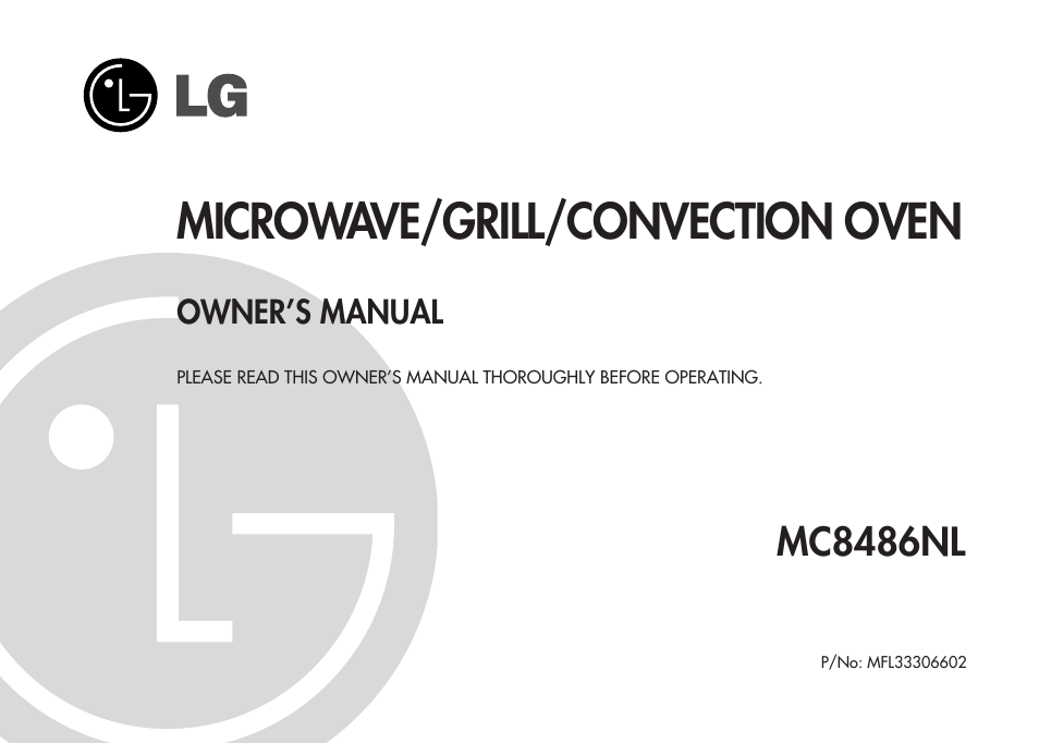 LG MC8486NL User Manual | 52 pages