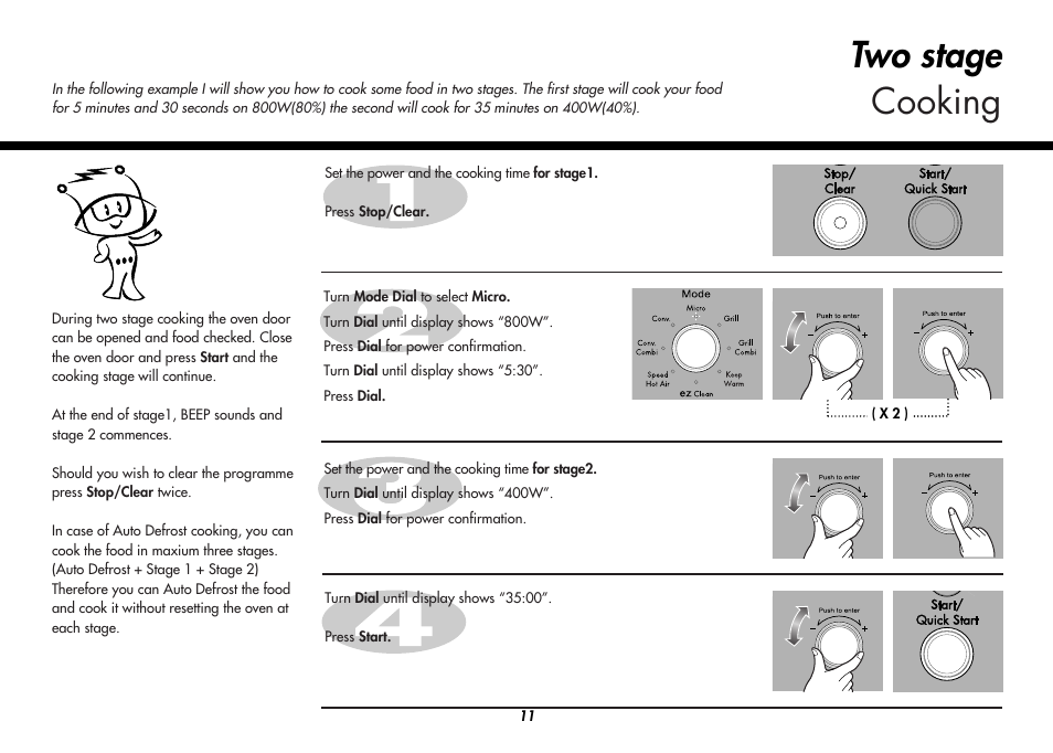 Two stage cooking | LG MC8486NL User Manual | Page 11 / 52