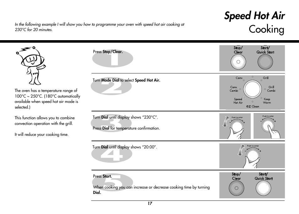 Speed hot air cooking | LG MC8486NL User Manual | Page 17 / 52