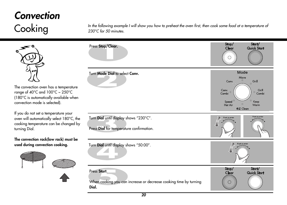 Convection cooking | LG MC8486NL User Manual | Page 20 / 52