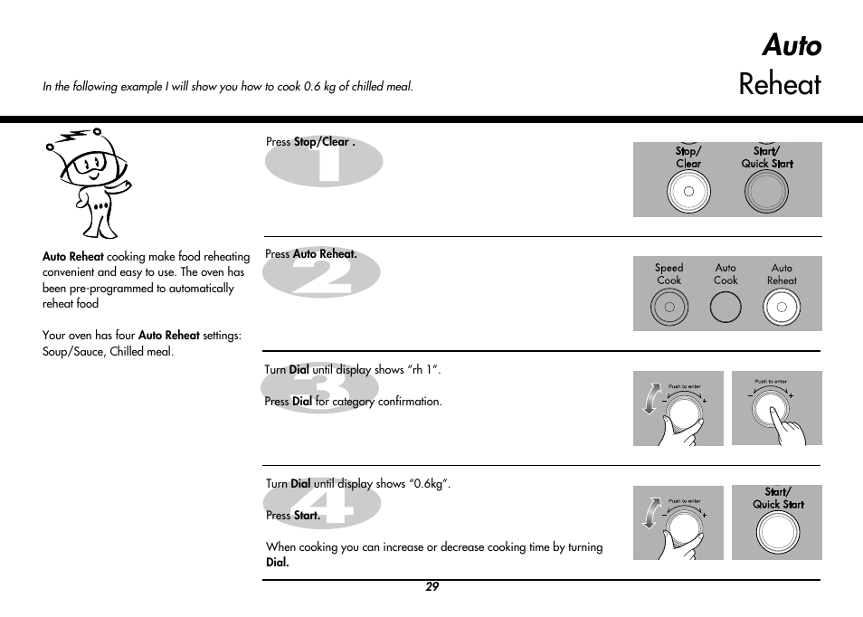 Auto reheat | LG MC8486NL User Manual | Page 29 / 52