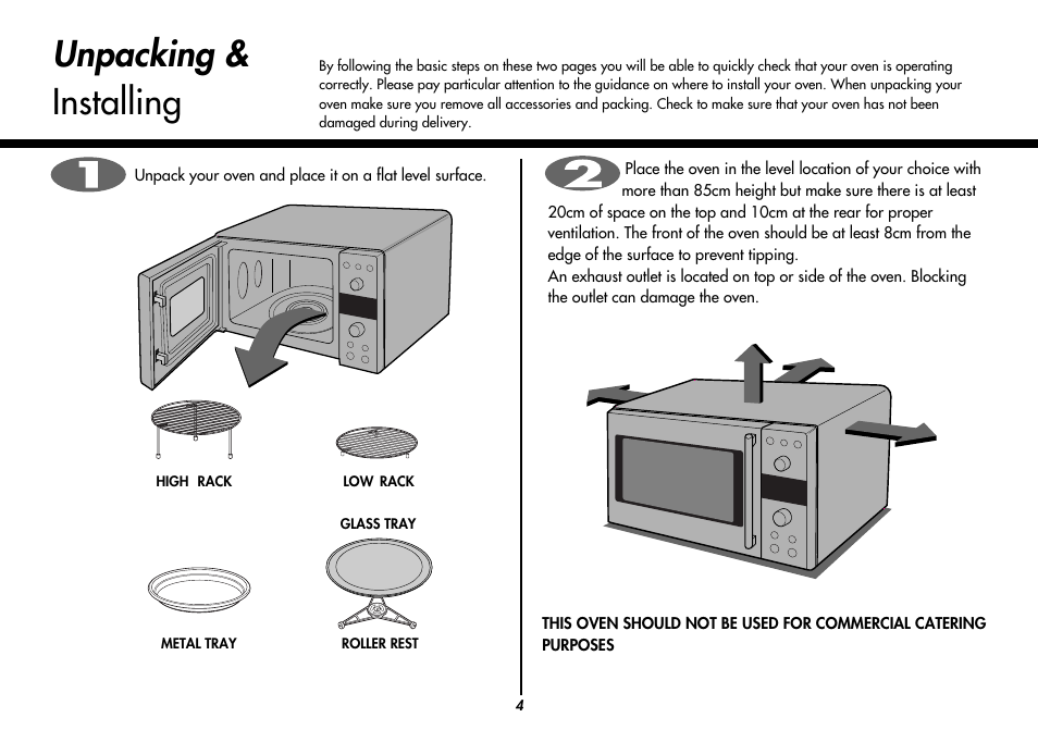 Unpacking & installing | LG MC8486NL User Manual | Page 4 / 52