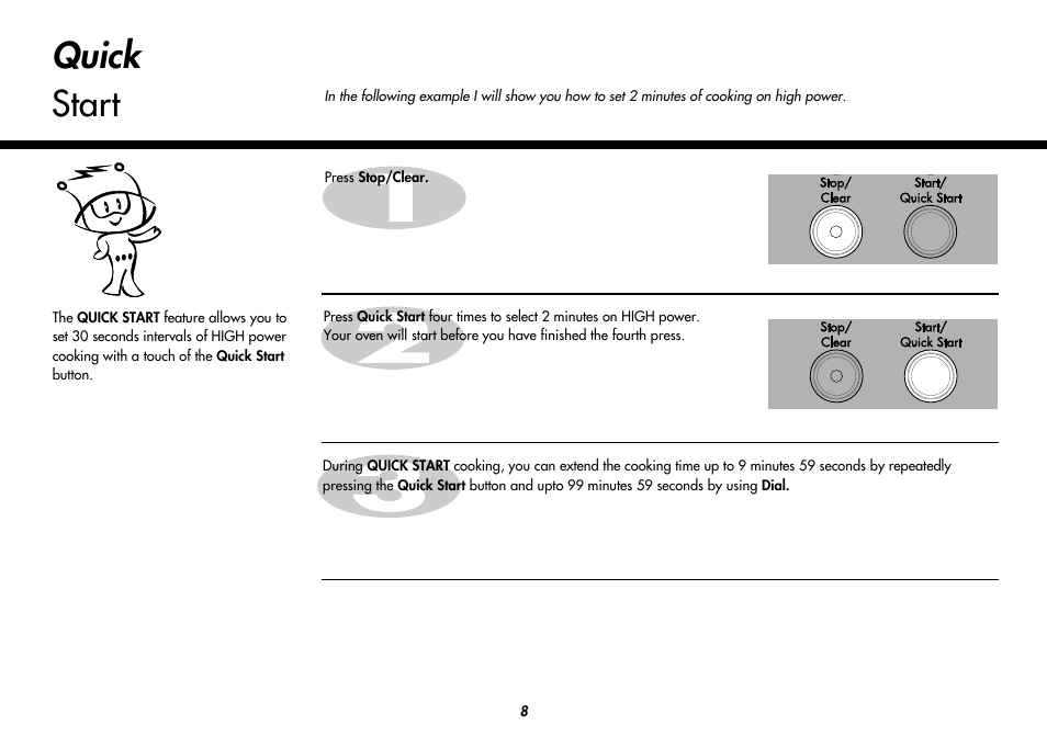 Quick start | LG MC8486NL User Manual | Page 8 / 52