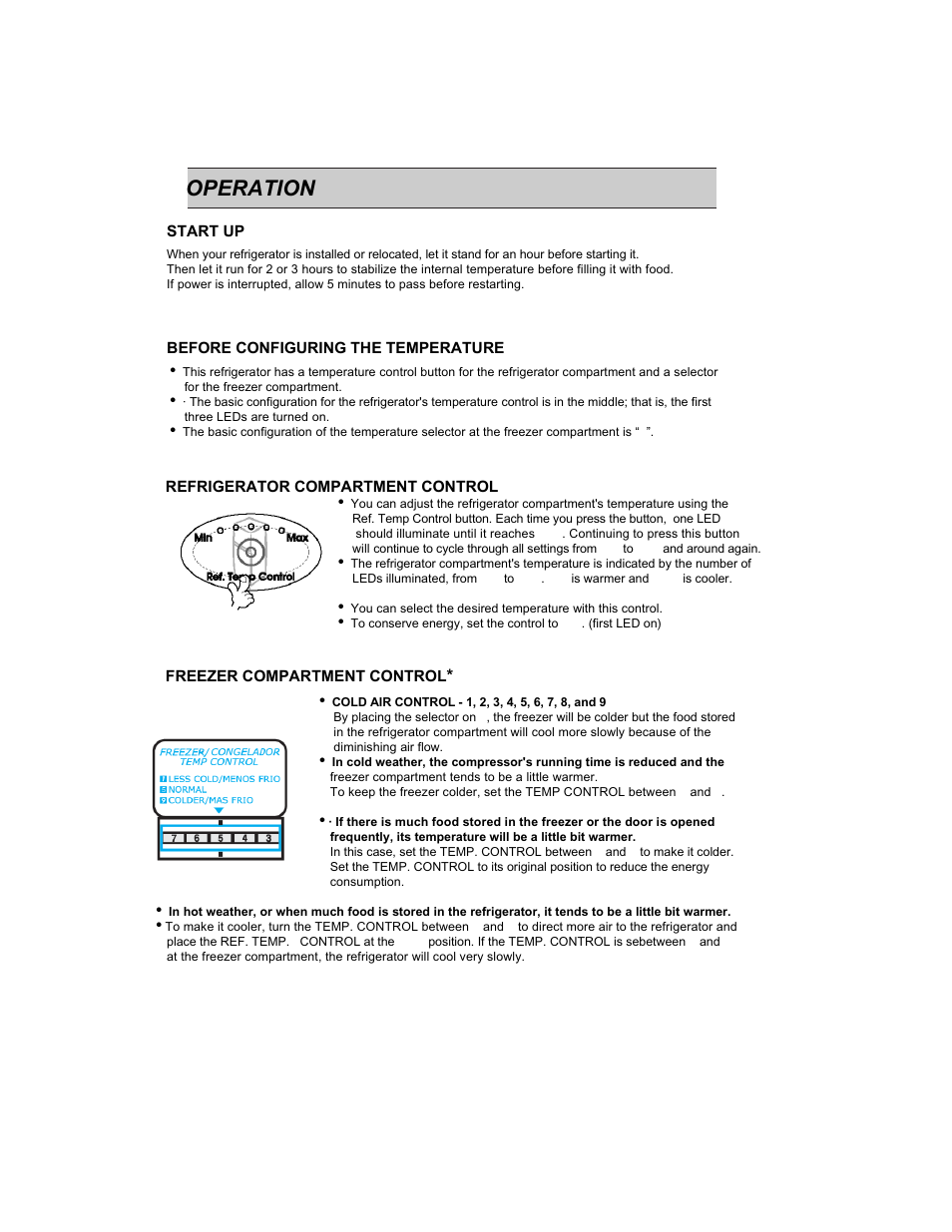 Operation | LG GR-382R User Manual | Page 5 / 14