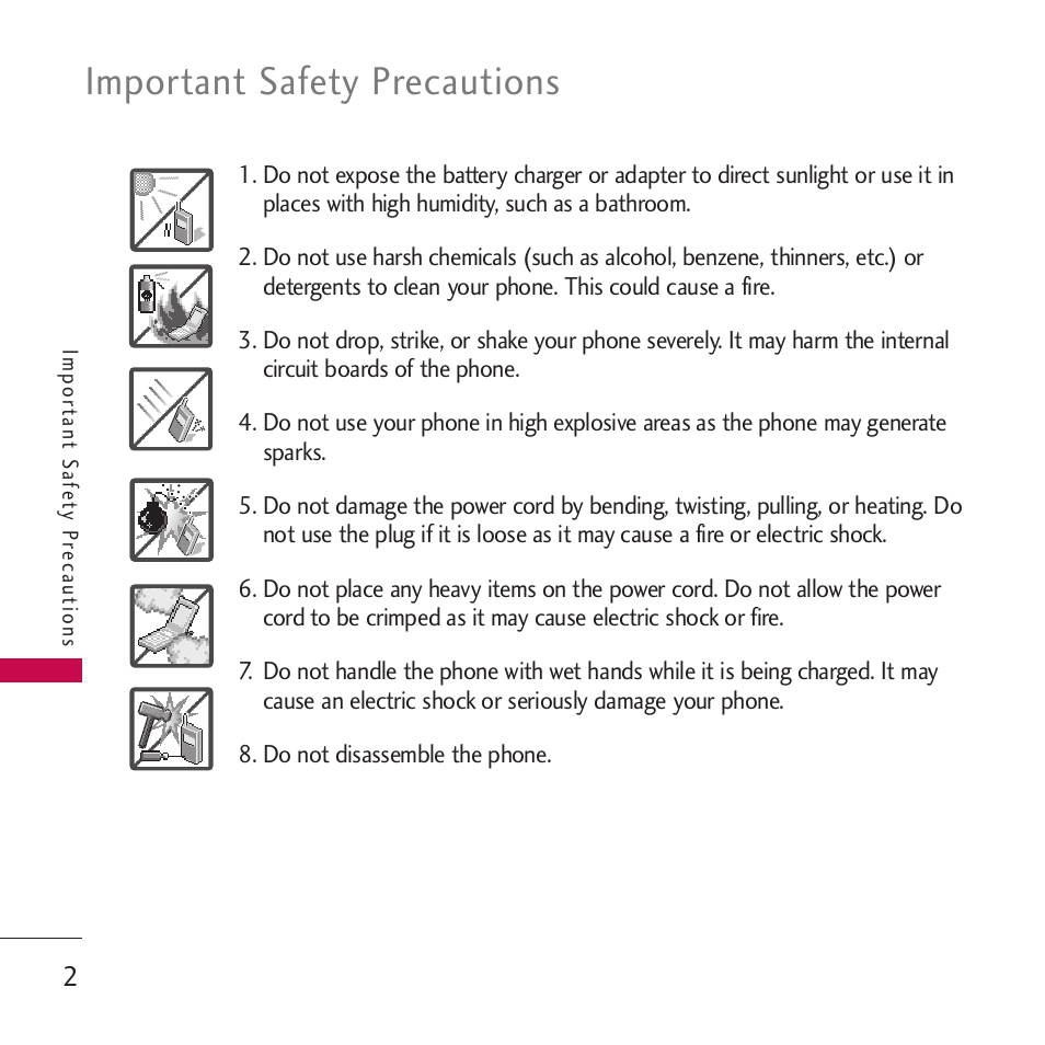 Important safety precautions | LG Rumor touch User Manual | Page 4 / 98