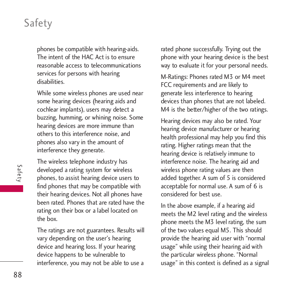 Safety | LG Rumor touch User Manual | Page 90 / 98