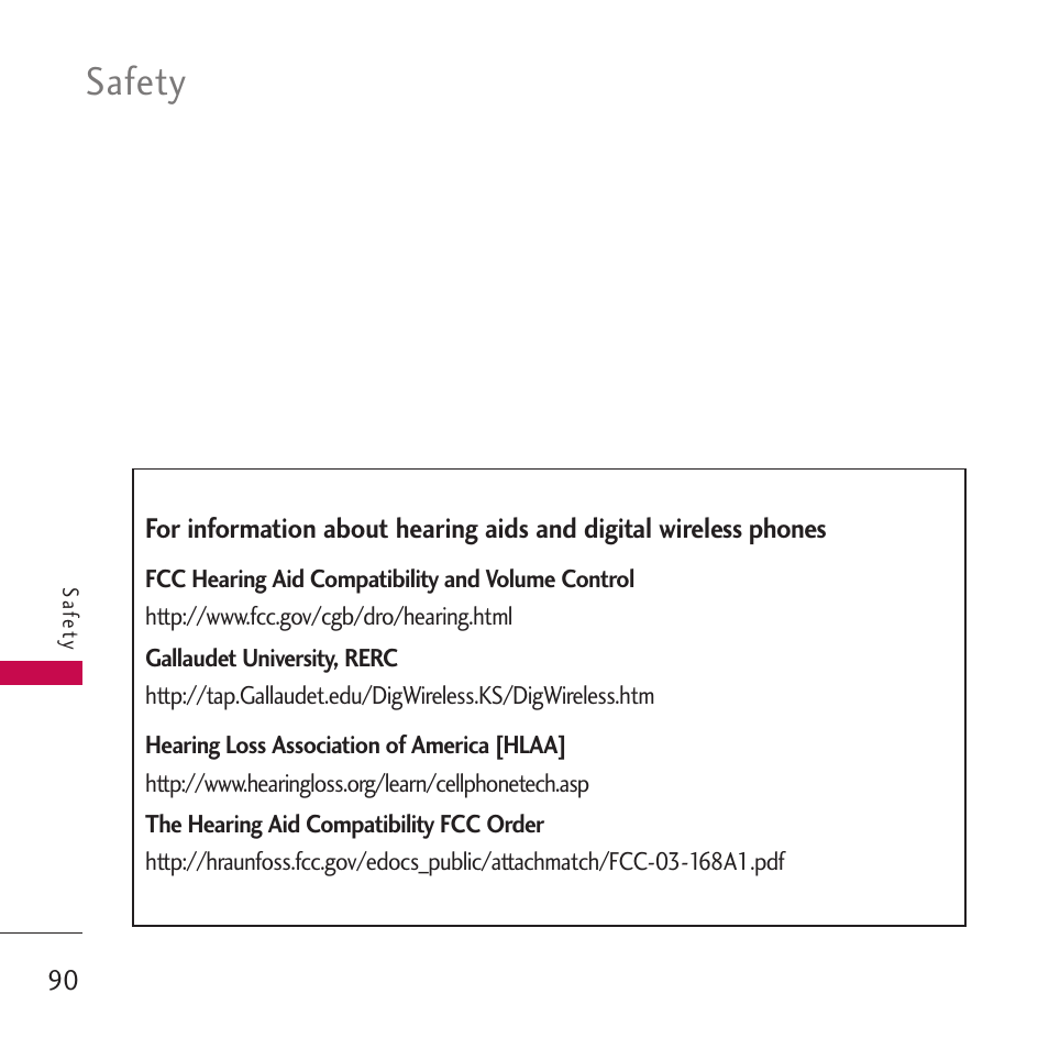 Safety | LG Rumor touch User Manual | Page 92 / 98