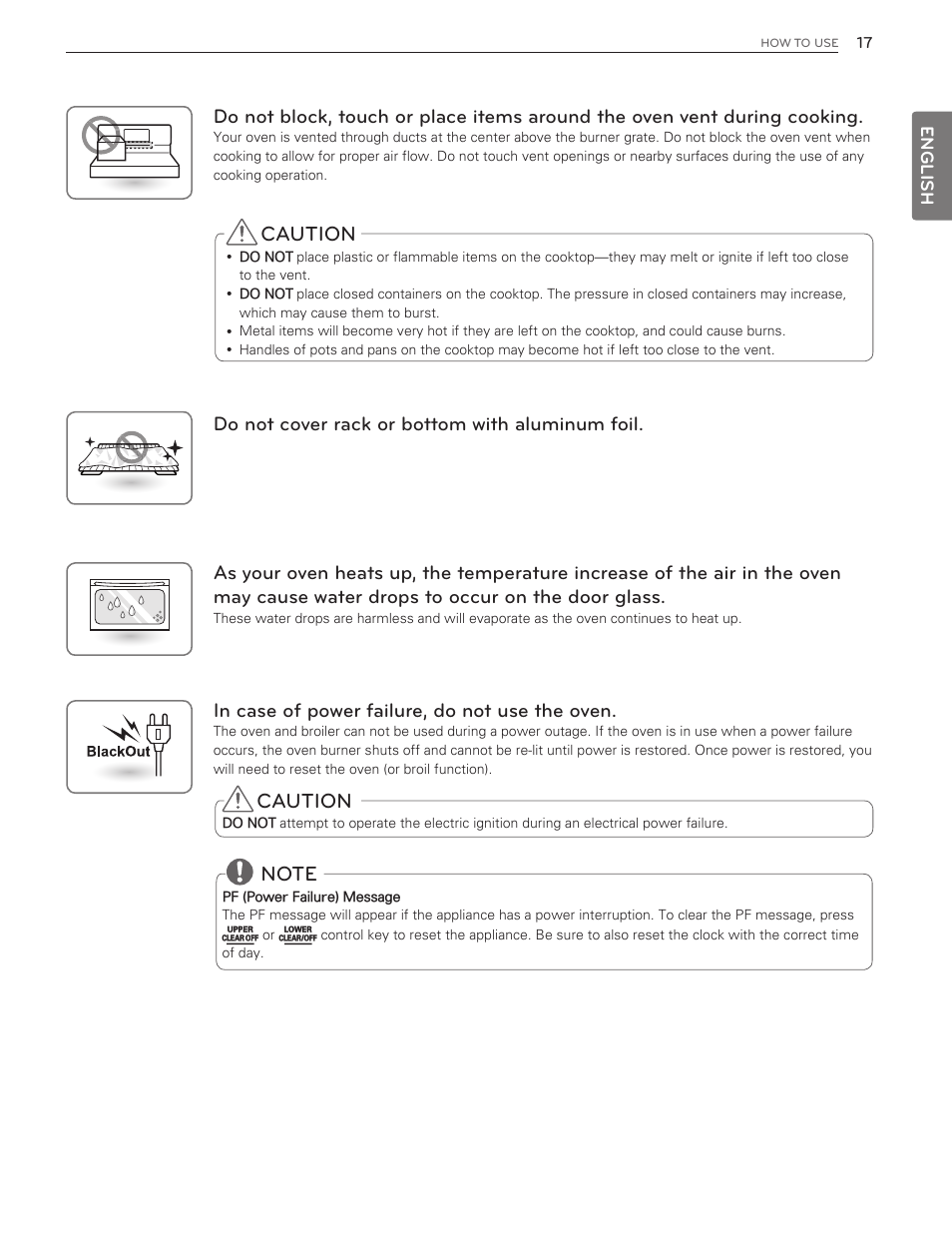 Caution | LG LDG3016ST  EN User Manual | Page 17 / 47