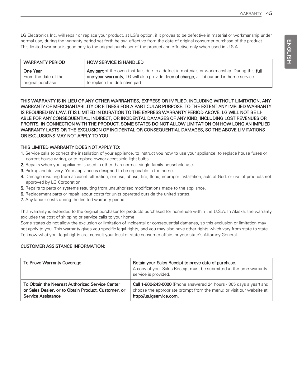 English | LG LDG3016ST  EN User Manual | Page 45 / 47