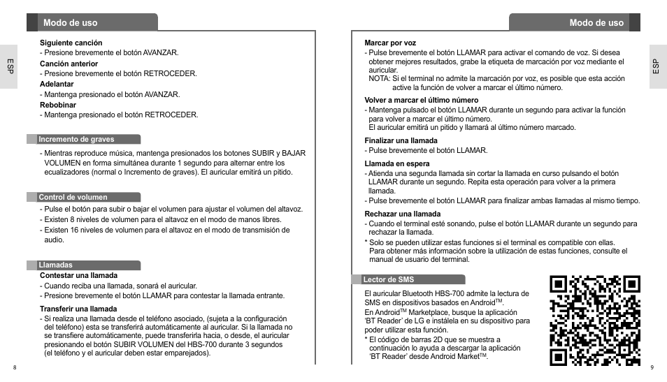 LG HBS700 User Manual | Page 13 / 18