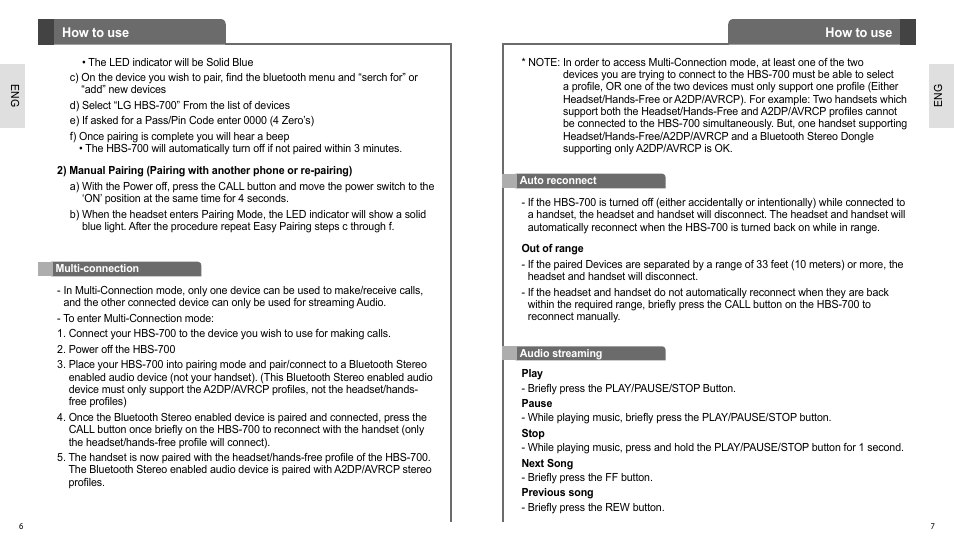 LG HBS700 User Manual | Page 4 / 18