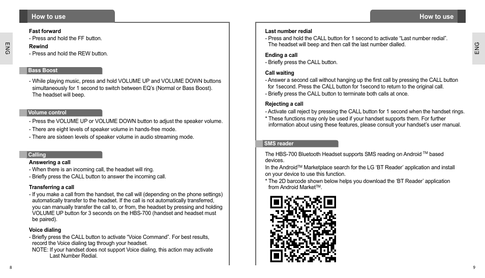 LG HBS700 User Manual | Page 5 / 18