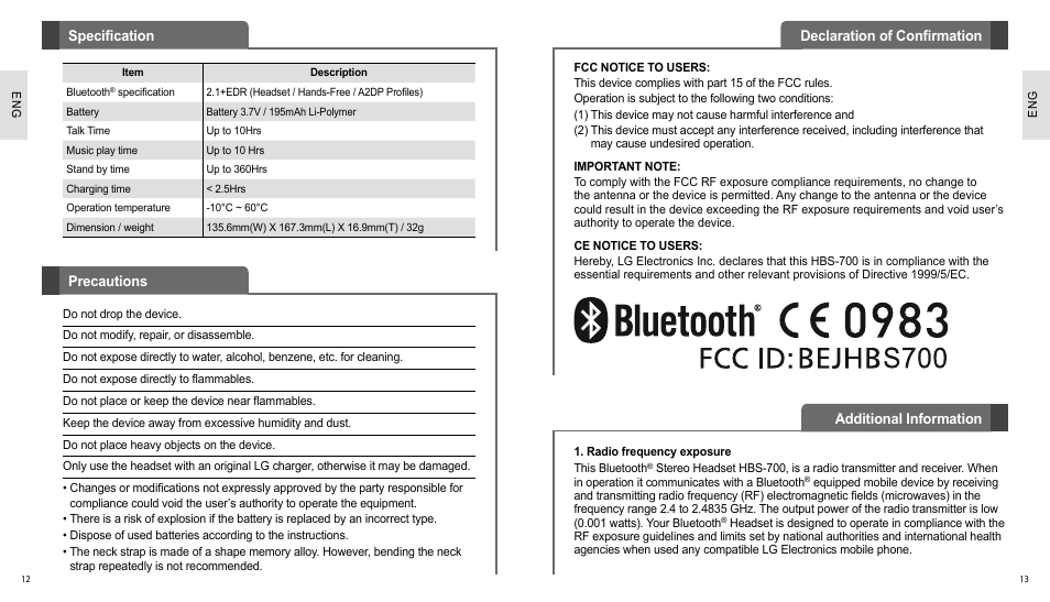 LG HBS700 User Manual | Page 7 / 18