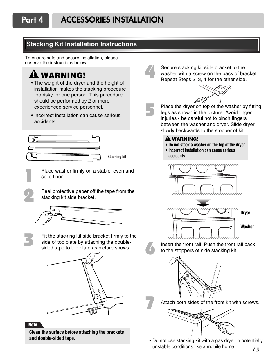 LG DLE2516W User Manual | Page 15 / 67