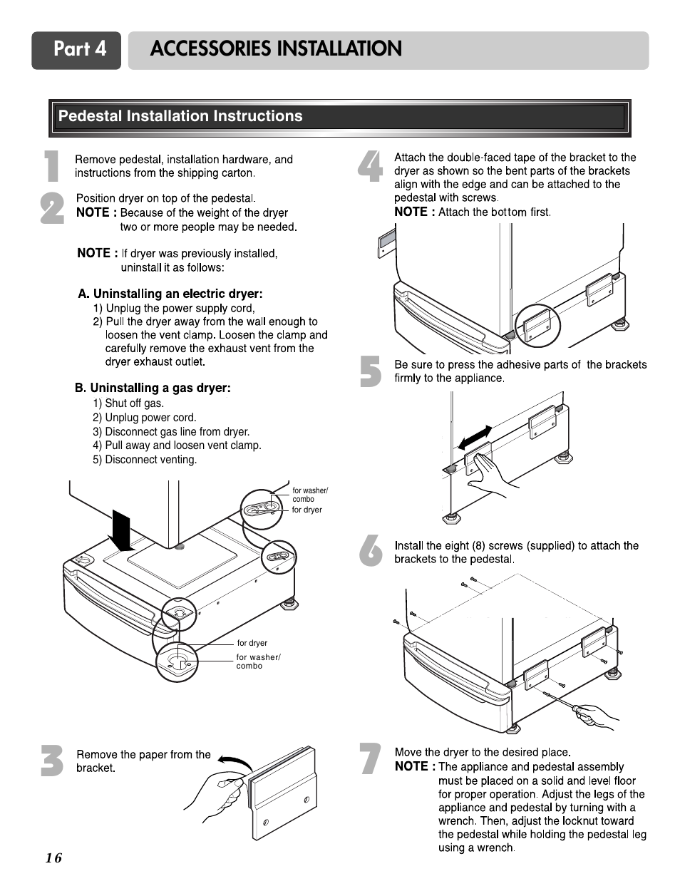 LG DLE2516W User Manual | Page 16 / 67