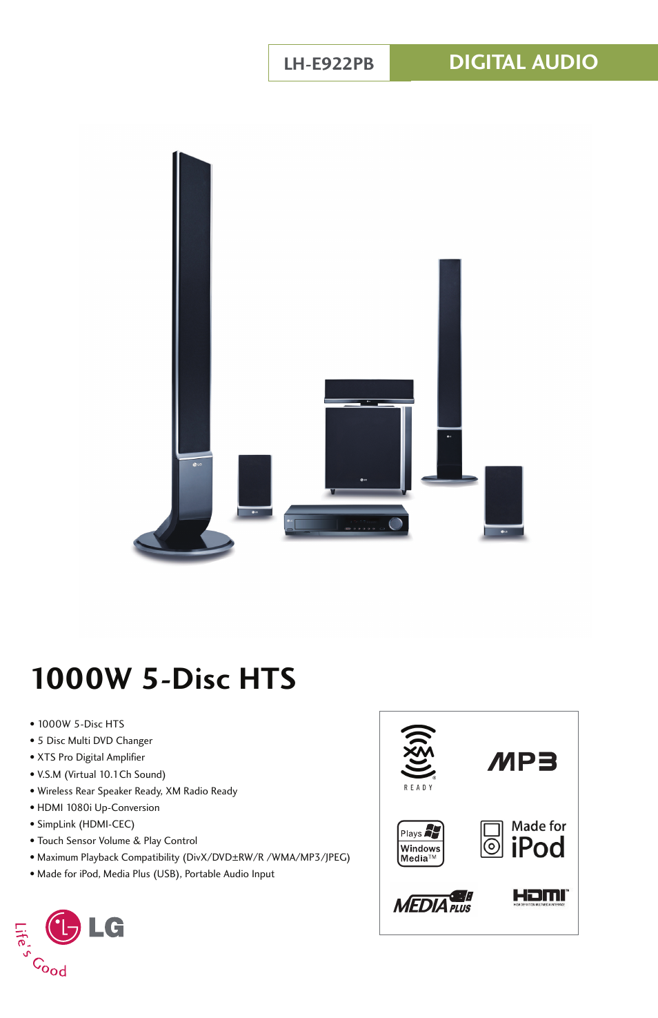 LG LH-E922PB User Manual | 2 pages