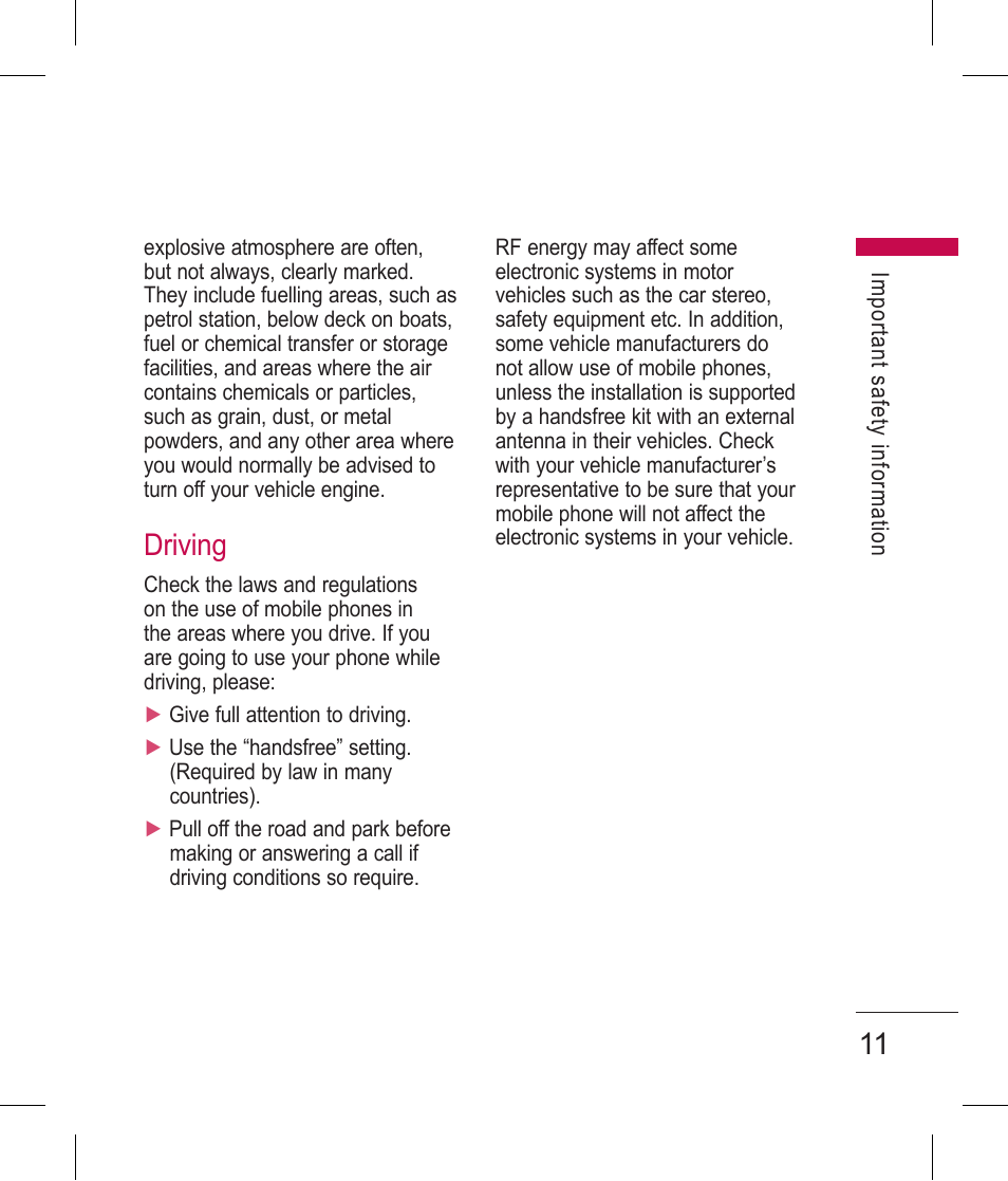 Driving | LG BLUETOOTH QDID B013918 KP199 User Manual | Page 111 / 226