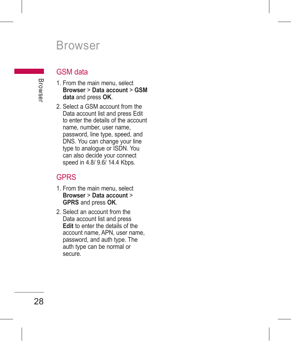 Browser | LG BLUETOOTH QDID B013918 KP199 User Manual | Page 128 / 226