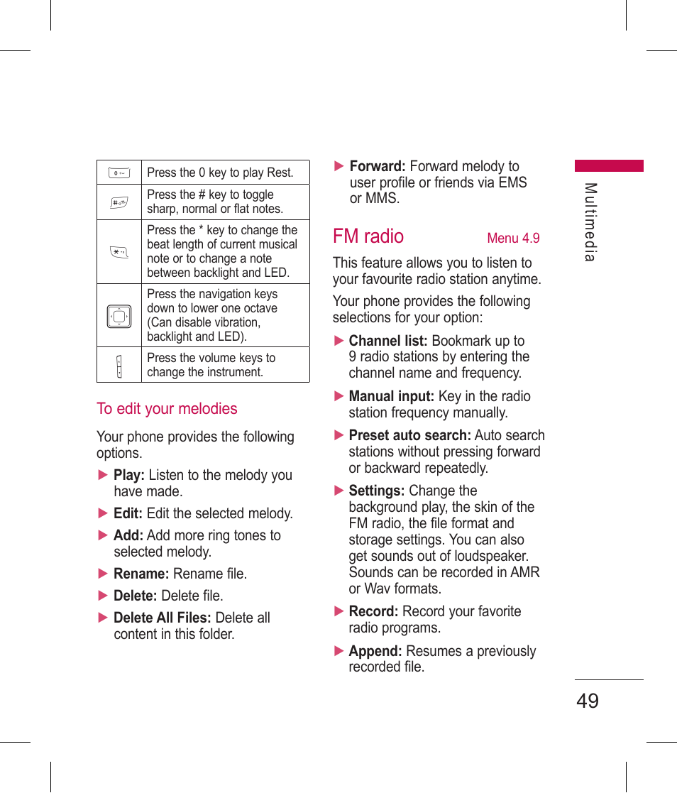 Fm radio | LG BLUETOOTH QDID B013918 KP199 User Manual | Page 149 / 226