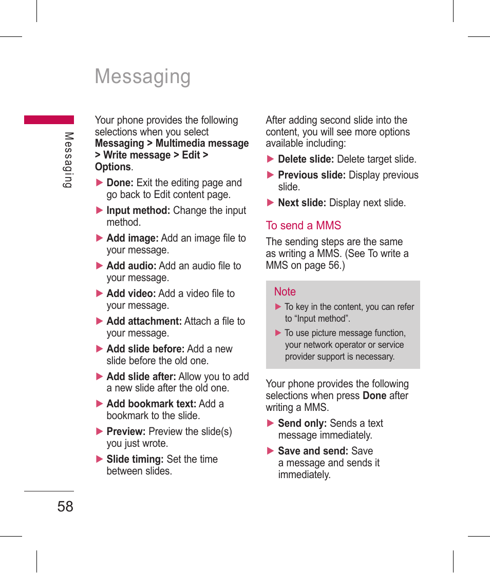 Messaging | LG BLUETOOTH QDID B013918 KP199 User Manual | Page 158 / 226