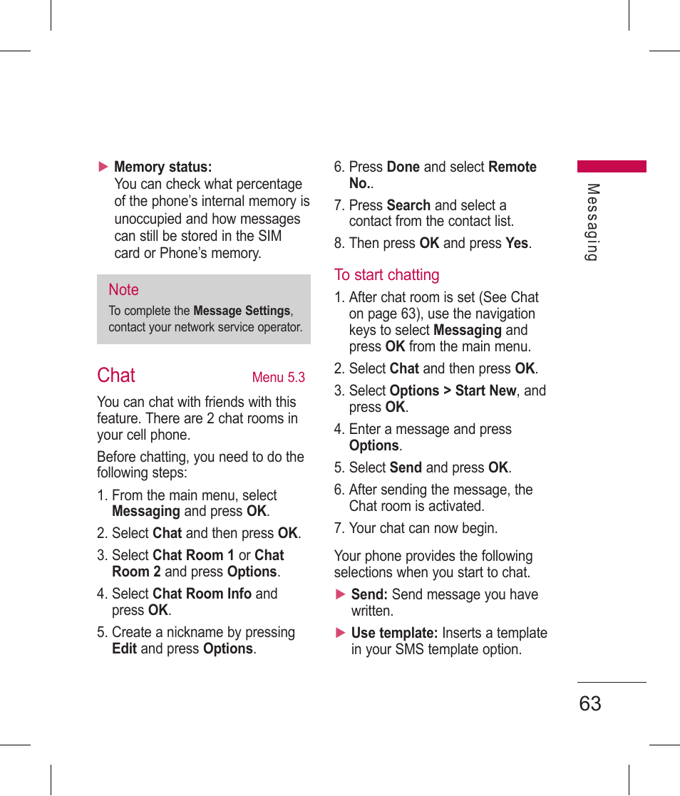 Chat | LG BLUETOOTH QDID B013918 KP199 User Manual | Page 163 / 226